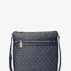 Geantă crossbody țesută Jet Set Large Signature Logo Print