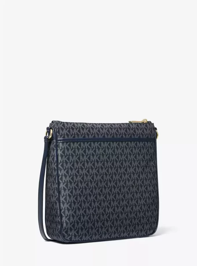 Geantă crossbody țesută Jet Set Large Signature Logo Print