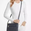 Geantă crossbody țesută Jet Set Large Signature Logo Print