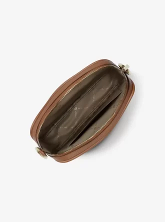 Geantă crossbody Jet Set din piele cu aspect de pietricele pentru cameră