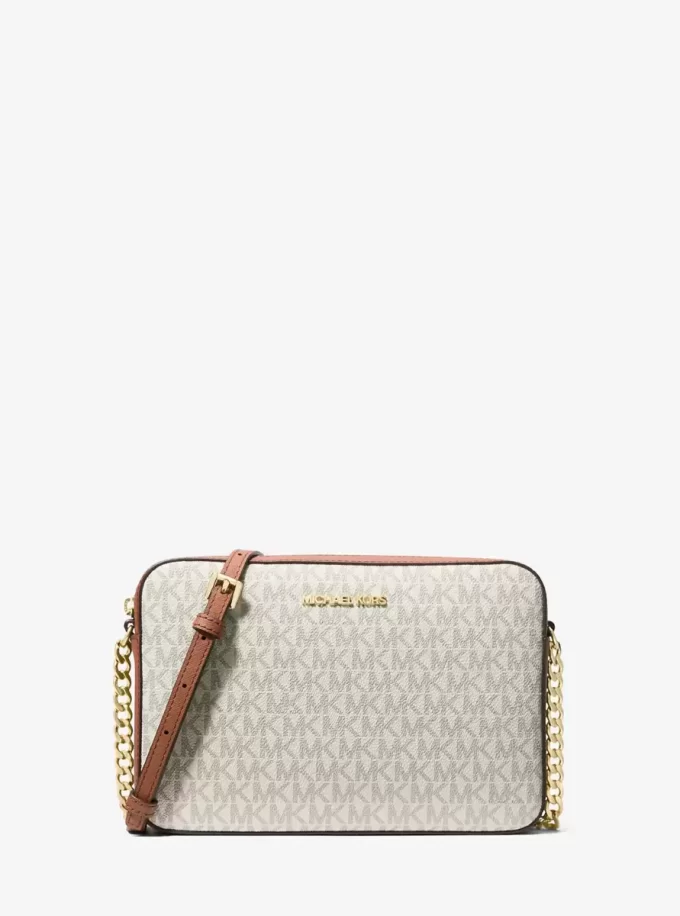Geantă crossbody Jet Set mare cu logo imprimat Geantă crossbody Jet Set mare cu logo imprimat