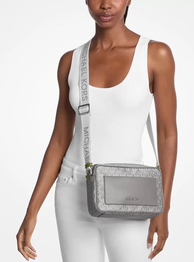 Geantă crossbody Jet Set mare cu logo imprimat