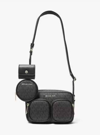 Geantă crossbody Jet Set medie cu logo și husă pentru Apple Airpods Pro®