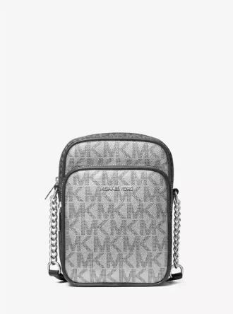 Geantă crossbody Jet Set medie cu logo metalic