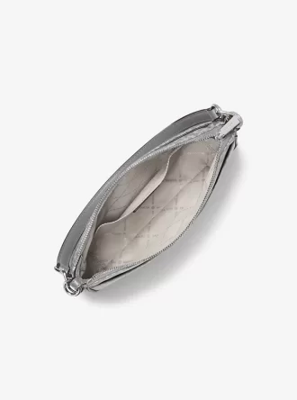 Geantă crossbody Jet Set medie cu logo-ul semnăturii și imprimeu țesut Pochette