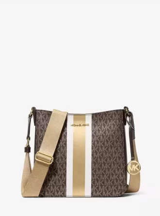 Geantă crossbody Jet Set mică cu logo și dungi