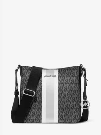 Geantă crossbody Jet Set mică cu logo și dungi
