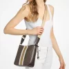 Geantă crossbody Jet Set mică cu logo și dungi