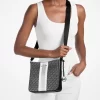 Geantă crossbody Jet Set mică cu logo și dungi