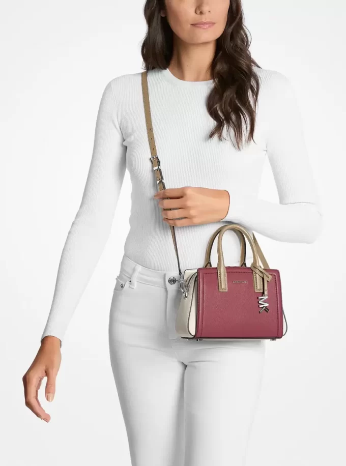 Geantă crossbody Laila extra-small din piele cu blocuri de culoare