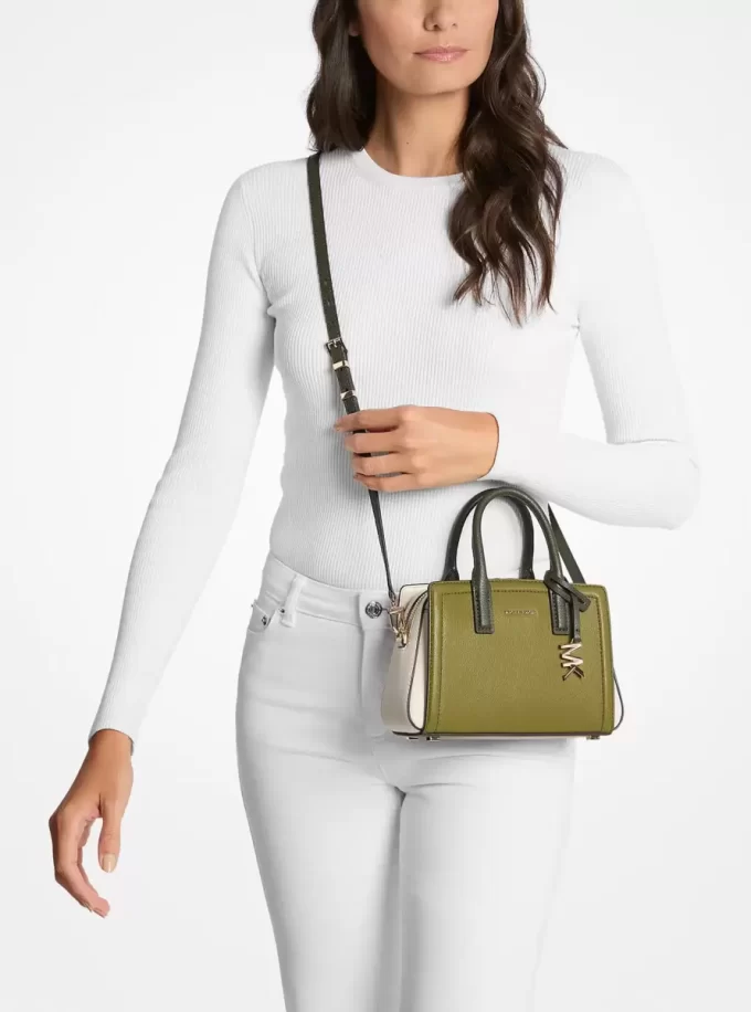Geantă crossbody Laila extra-small din piele cu blocuri de culoare