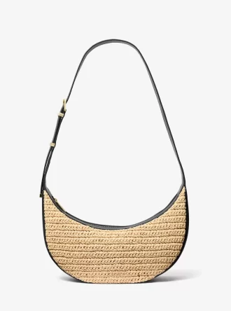Geantă crossbody medie Avra, croșetată manual și din piele