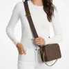 Geantă crossbody medie Bryant din piele lustruită cu logo în relief