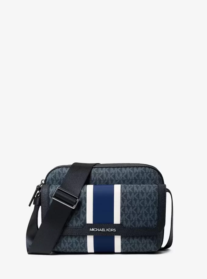 Geantă crossbody medie Cooper Signature Logo cu dungi pentru cameră Geantă crossbody medie Cooper Signature Logo cu dungi pentru cameră
