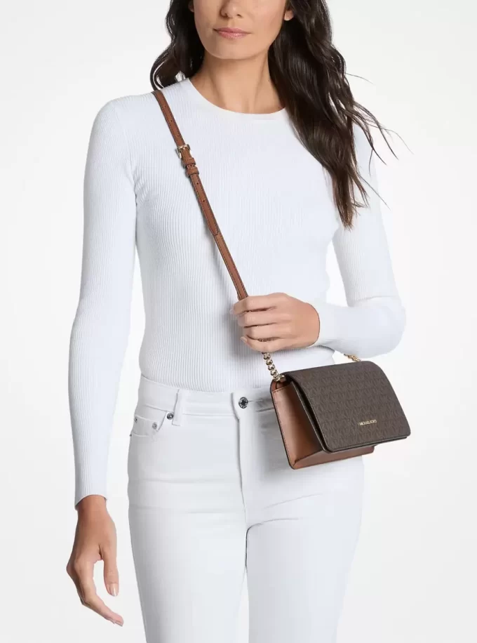 Geantă crossbody medie Jet Set cu logo