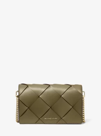 Geantă crossbody medie Jet Set din piele țesută