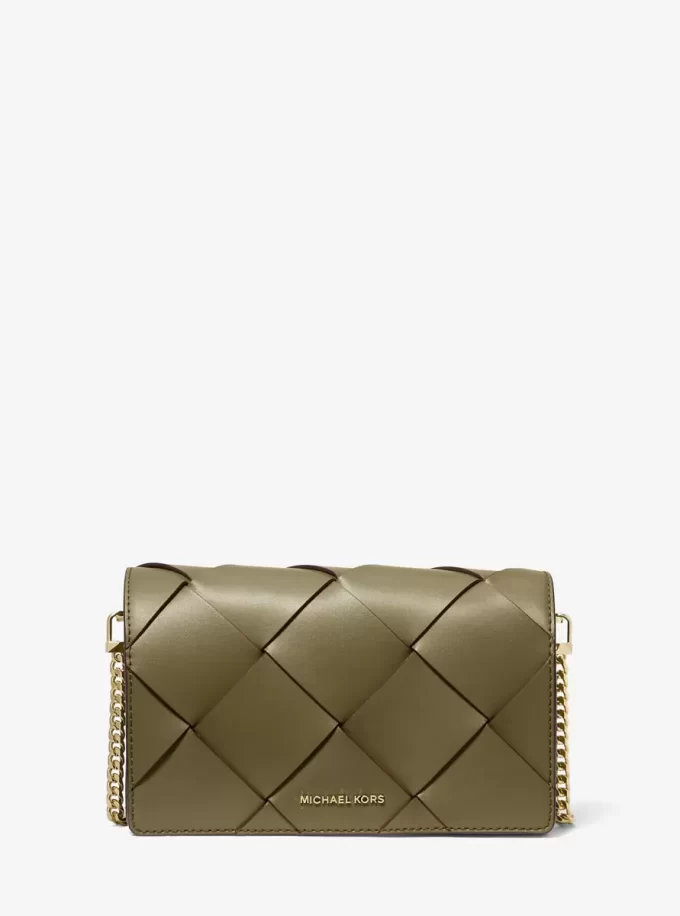 Geantă crossbody medie Jet Set din piele țesută