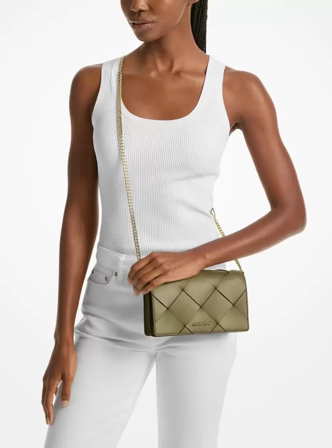 Geantă crossbody medie Jet Set din piele țesută