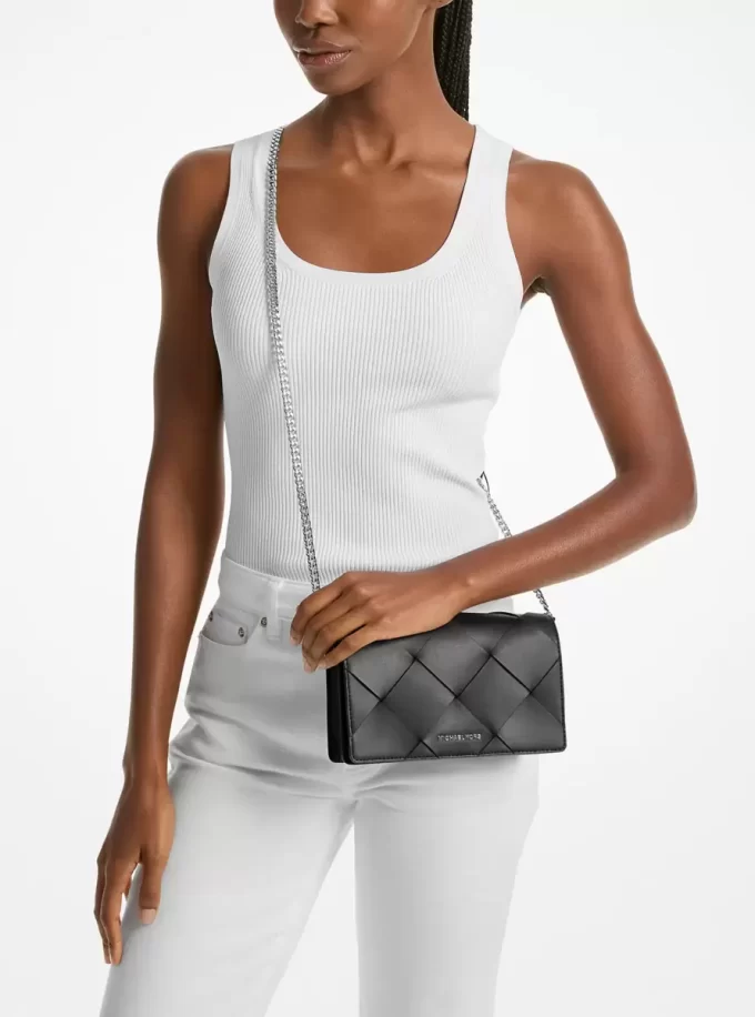 Geantă crossbody medie Jet Set din piele țesută