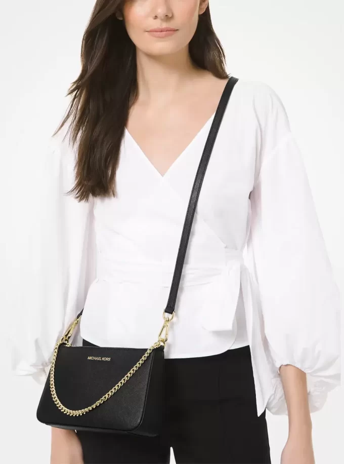 Geantă crossbody medie Jet Set din piele Saffiano