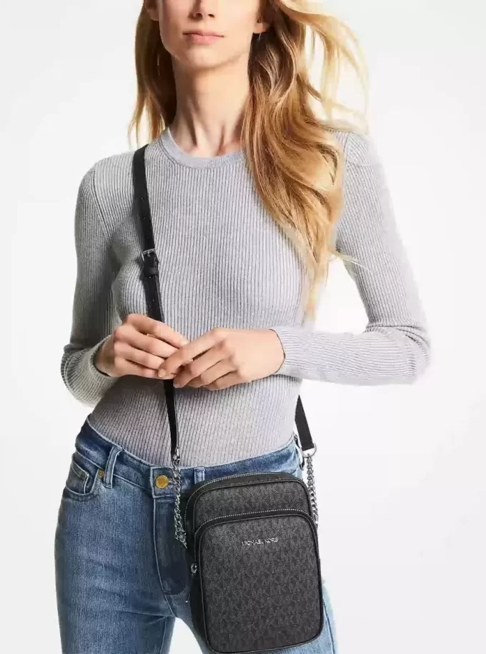Geantă crossbody medie Jet Set Travel cu logo Geantă crossbody medie Jet Set Travel cu logo