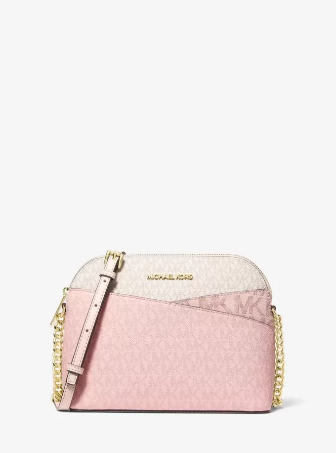 Geantă crossbody medie Jet Set Travel cu logo-ul semnăturii, în blocuri de culoare Geantă crossbody medie Jet Set Travel cu logo-ul semnăturii, în blocuri de culoare