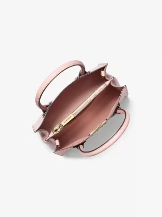 Geantă crossbody medie Mercer din piele cu margini în două culori