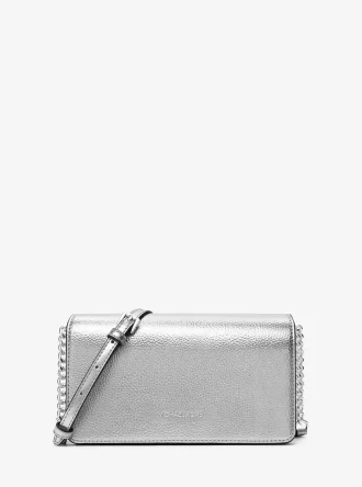 Geantă crossbody metalică medie Jet Set