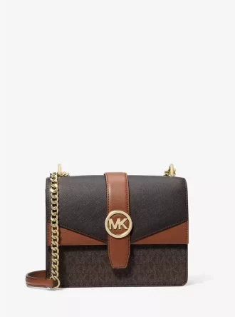 Geantă crossbody mică Greenwich cu logo-ul semnăturii, în blocuri de culoare