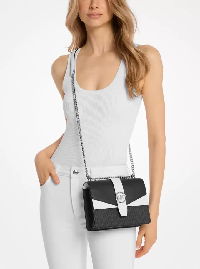 Geantă crossbody mică Greenwich cu logo-ul semnăturii, în blocuri de culoare Geantă crossbody mică Greenwich cu logo-ul semnăturii, în blocuri de culoare