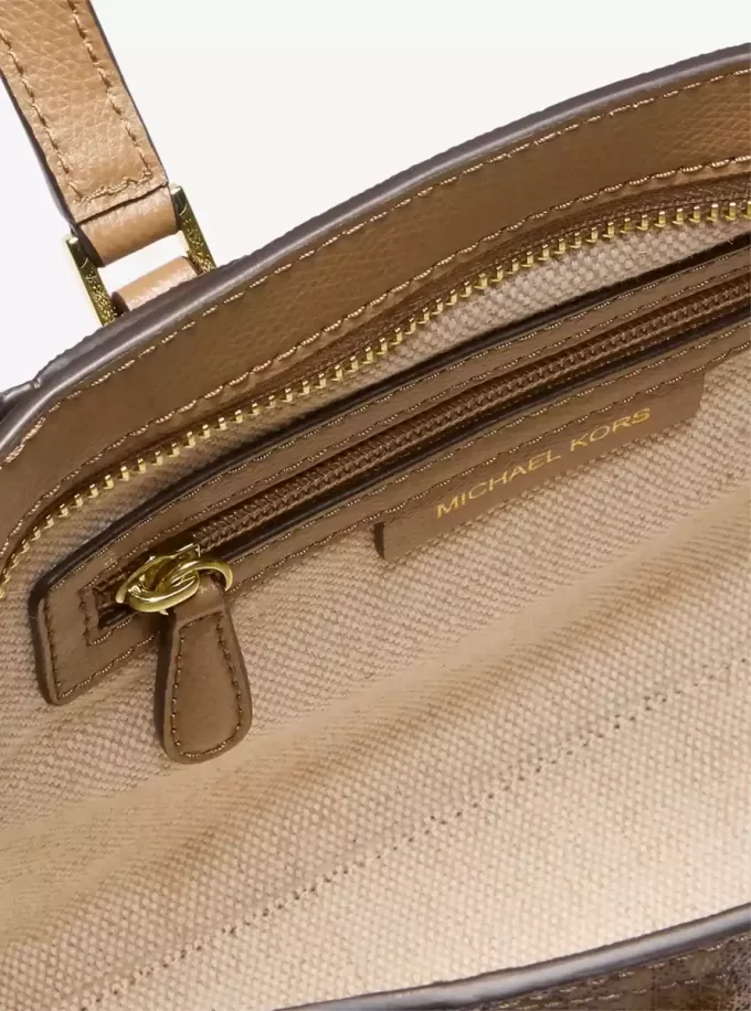 Geantă crossbody mică Taryn cu logo și piele