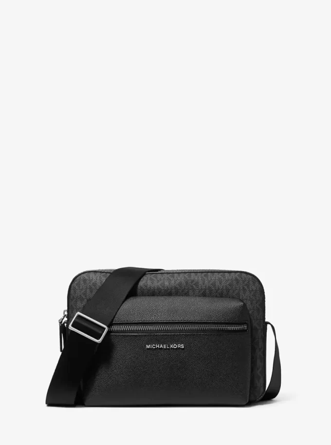 Geantă crossbody texturată Hudson cu logo-ul semnăturii