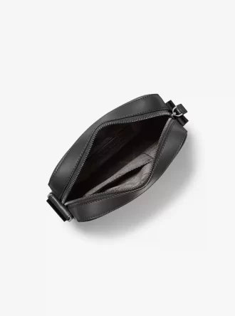Geantă de mână din piele cu logo Cooper în relief și pietricele