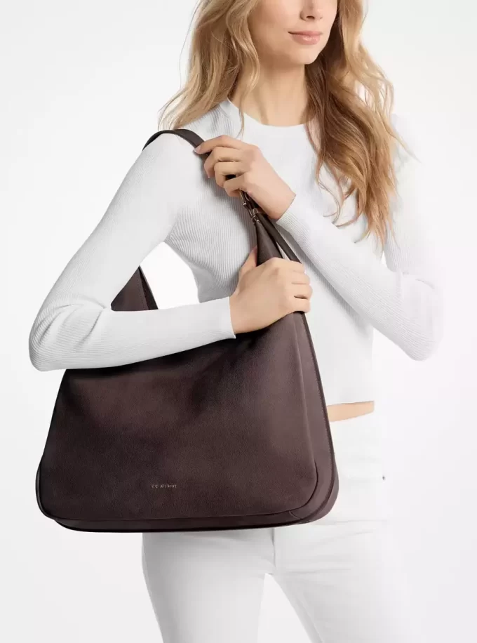Geantă de umăr Nolita mare din nubuck Geantă de umăr Nolita mare din nubuck