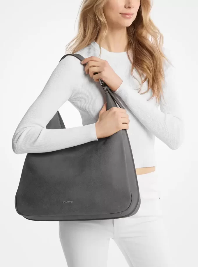 Geantă de umăr Nolita mare din nubuck Geantă de umăr Nolita mare din nubuck