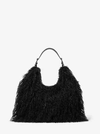 Geantă de umăr Nolita mare din piele ecologică de shearling