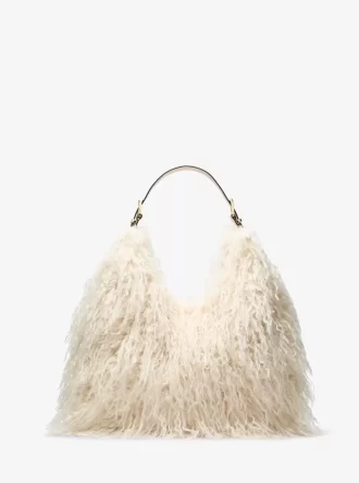 Geantă de umăr Nolita mare din piele ecologică de shearling