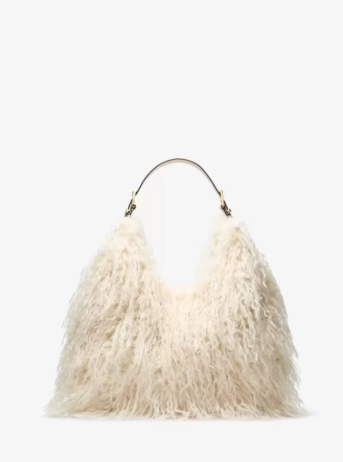 Geantă de umăr Nolita mare din piele ecologică de shearling Geantă de umăr Nolita mare din piele ecologică de shearling