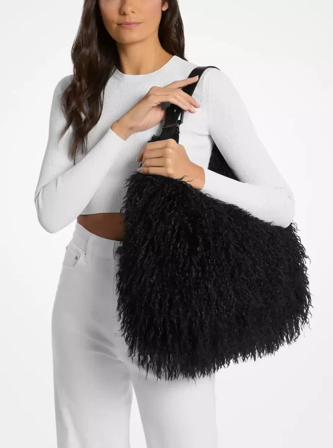 Geantă de umăr Nolita mare din piele ecologică de shearling Geantă de umăr Nolita mare din piele ecologică de shearling