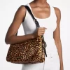 Geantă de umăr Nolita medie cu imprimeu leopard și păr de vițel Geantă de umăr Nolita medie cu imprimeu leopard și păr de vițel