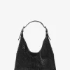 Geantă de umăr Nolita mică, tip hobo, cu model de plasă și strasuri, ediție limitată Geantă de umăr Nolita mică, tip hobo, cu model de plasă și strasuri, ediție limitată