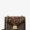 Geantă de umăr Whitney cu imprimeu de leopard și logo semnătură Geantă de umăr Whitney cu imprimeu de leopard și logo semnătură