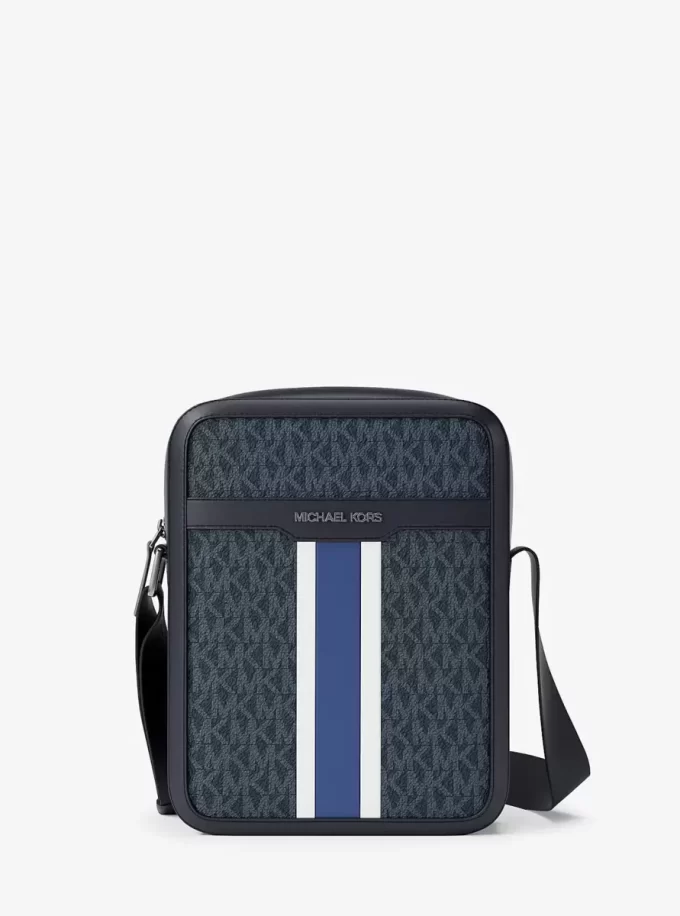 Geantă de zbor Cooper cu dungi și logo semnătură