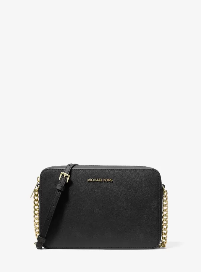 Geantă mare Jet Set din piele Saffiano crossbody Geantă mare Jet Set din piele Saffiano crossbody