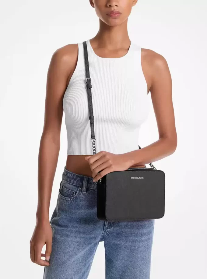 Geantă mare Jet Set din piele Saffiano crossbody Geantă mare Jet Set din piele Saffiano crossbody