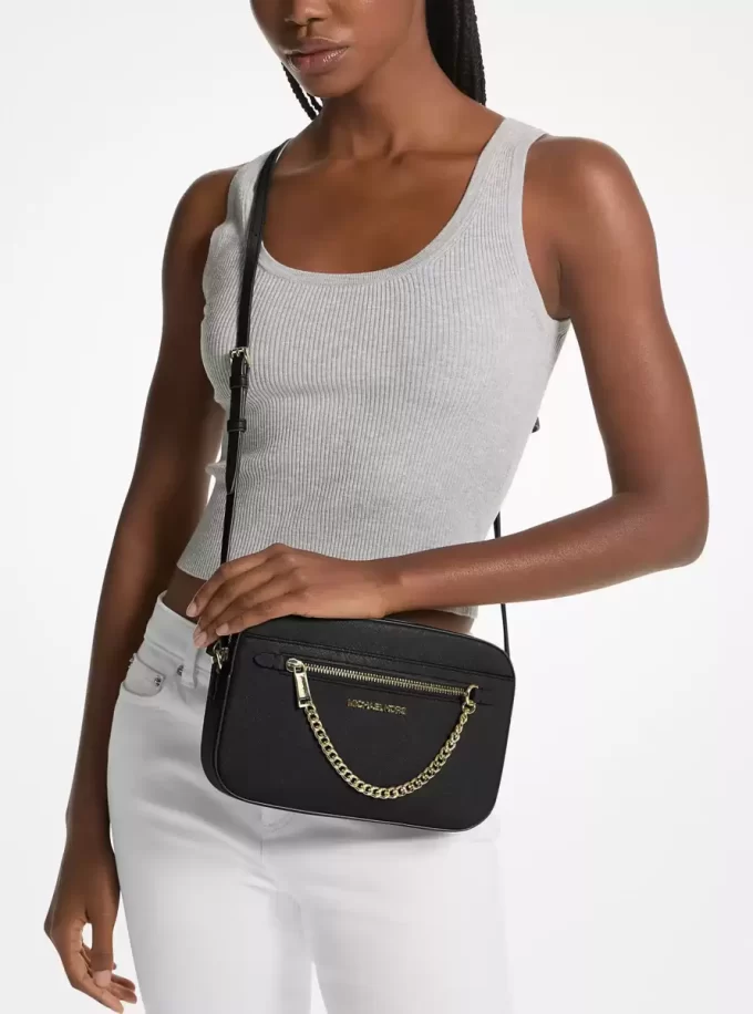 Geantă mare Jet Set din piele Saffiano crossbody Geantă mare Jet Set din piele Saffiano crossbody