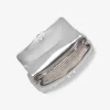 Geantă medie Tribeca din piele metalică matlasată Geantă medie Tribeca din piele metalică matlasată