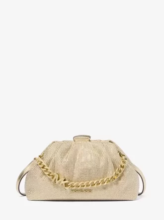 Geantă mică crossbody metalică cu ornament Nola