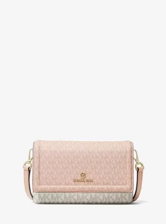 Geantă mică Jet Set cu logo în două culori și crossbody pentru smartphone