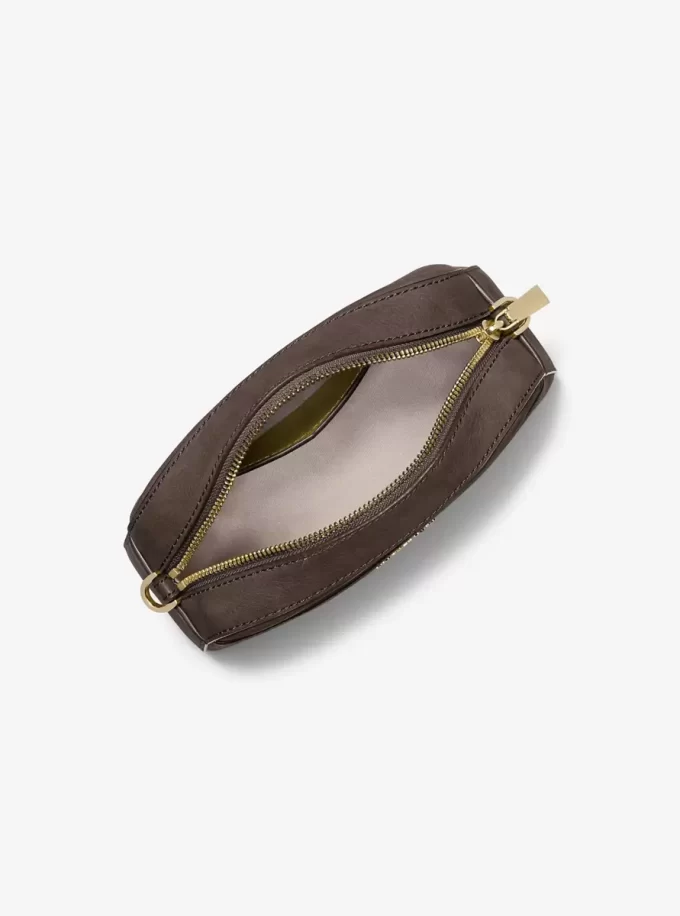 Geantă mică Jet Set din nubuc pentru cameră, tip crossbody Geantă mică Jet Set din nubuc pentru cameră, tip crossbody